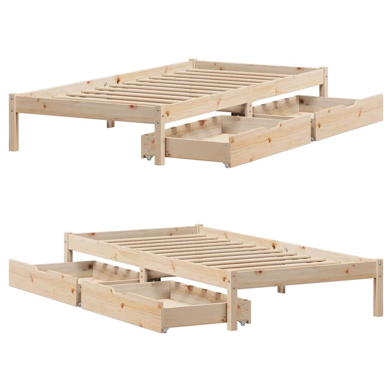 vidaXL tömör fenyőfa ágy matrac nélkül 100 x 200 cm