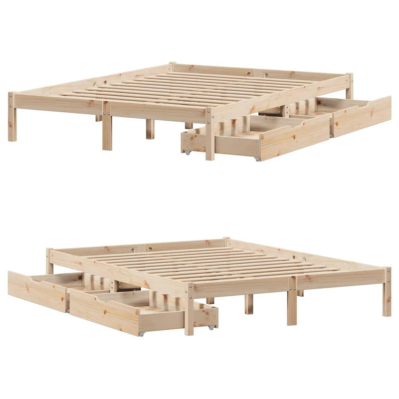vidaXL tömör fenyőfa ágykeret ágy matrac nélkül 120 x 200 cm
