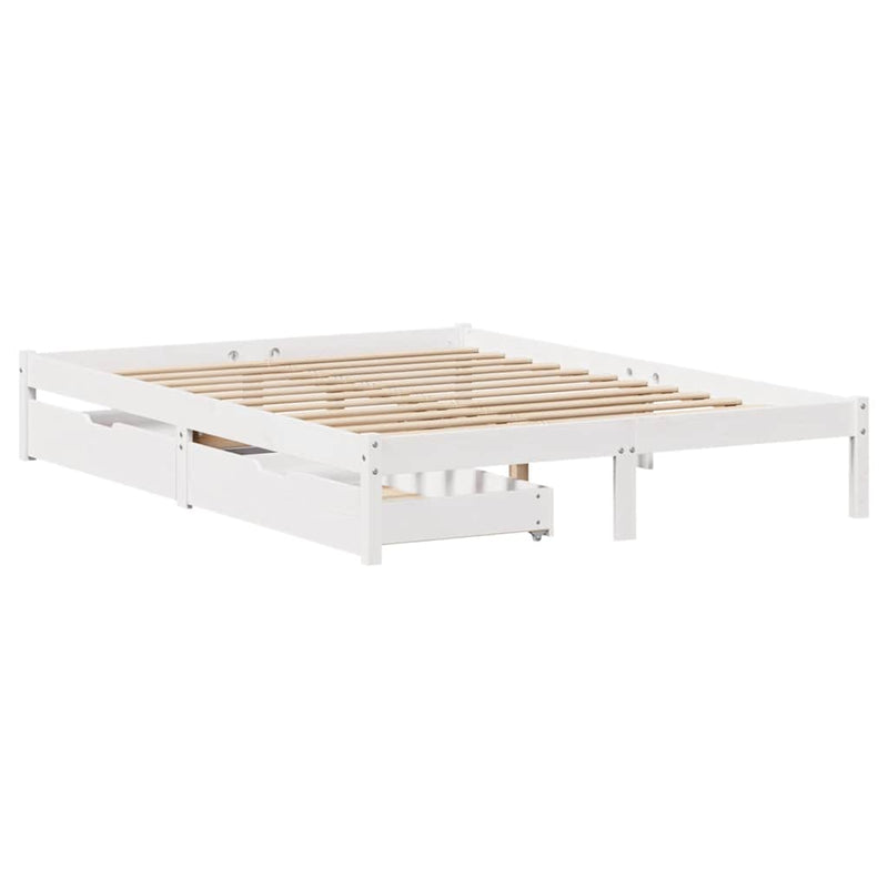 vidaXL fehér tömör fenyőfa ágy matrac nélkül 140 x 200 cm