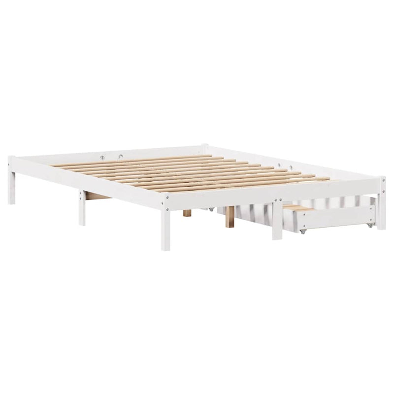 vidaXL fehér tömör fenyőfa ágy matrac nélkül 140 x 200 cm