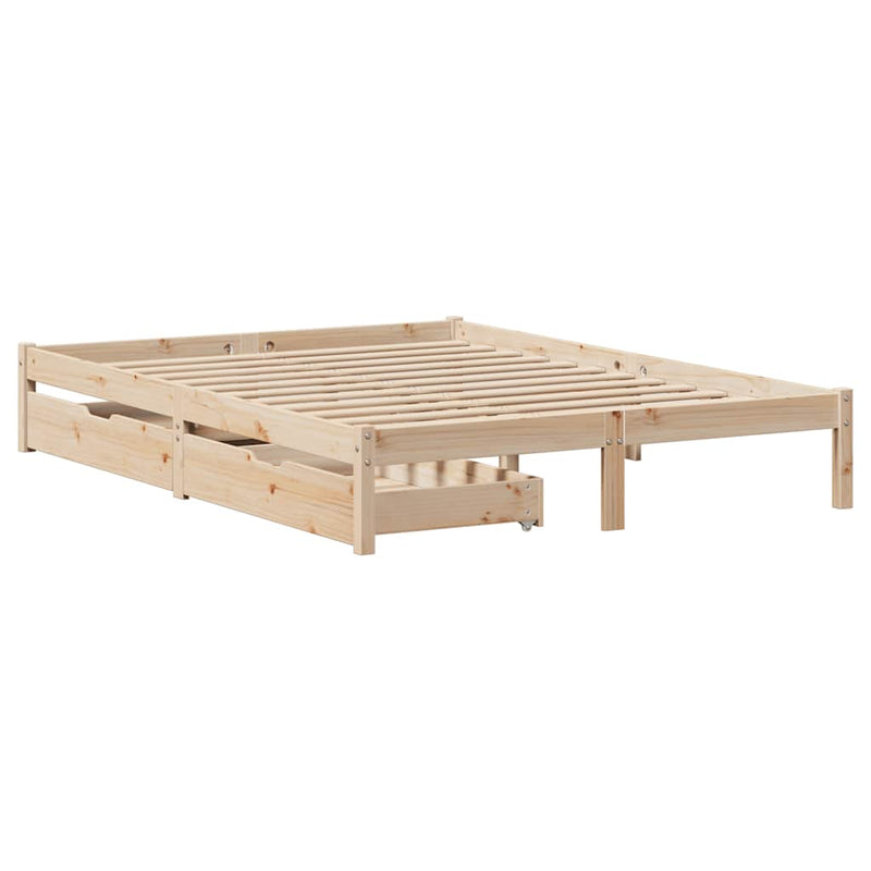 vidaXL tömör fenyőfa ágy matrac nélkül 150x200 cm