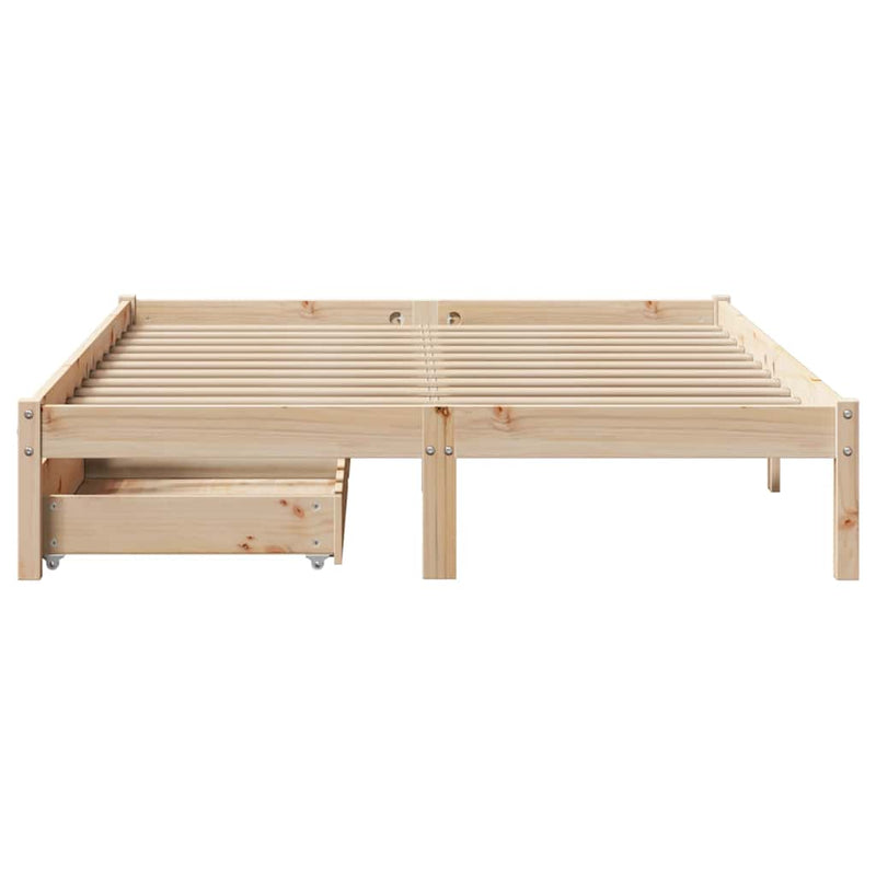 vidaXL tömör fenyőfa ágy matrac nélkül 150x200 cm