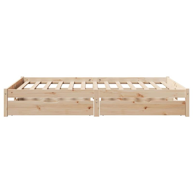 vidaXL tömör fenyőfa ágy matrac nélkül 150x200 cm