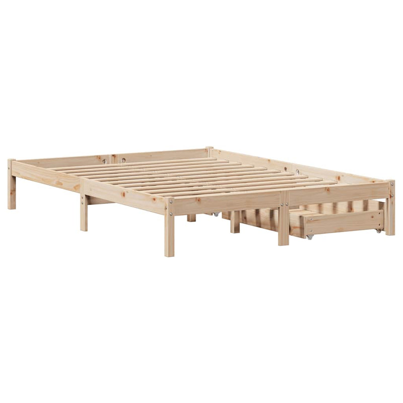 vidaXL tömör fenyőfa ágy matrac nélkül 150x200 cm