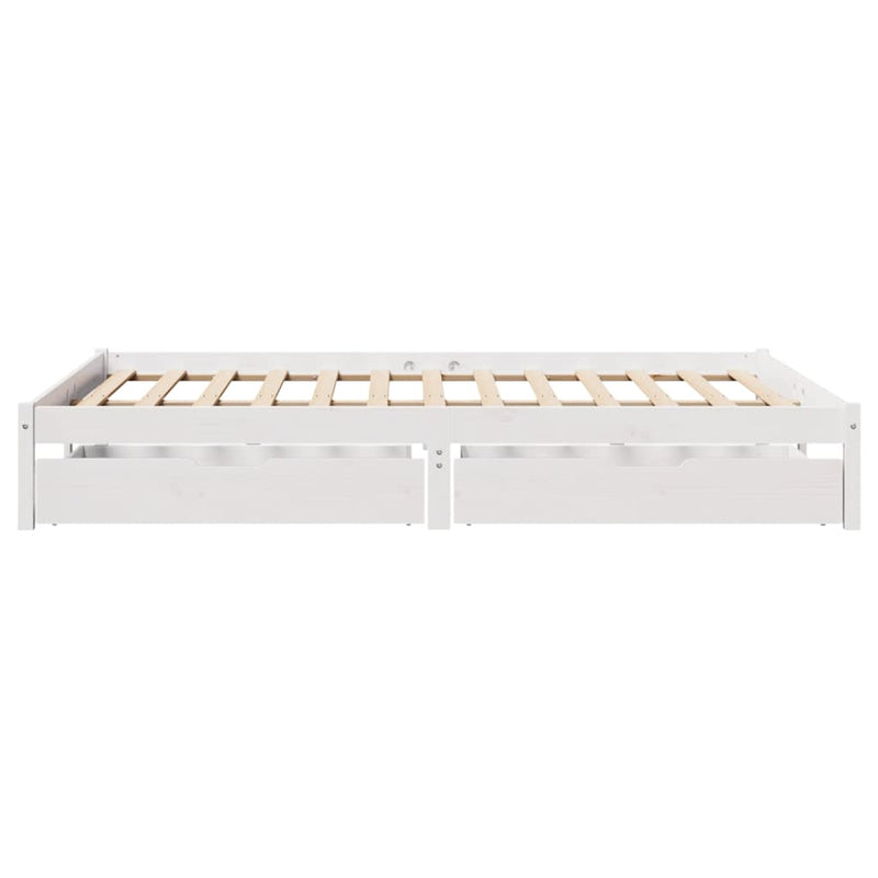 vidaXL fehér tömör fenyőfa ágy matrac nélkül 160 x 200 cm