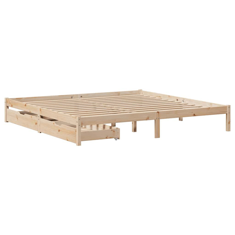 vidaXL tömör fenyőfa ágy matrac nélkül 180 x 200 cm