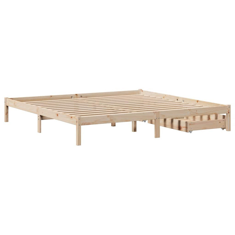 vidaXL tömör fenyőfa ágy matrac nélkül 180 x 200 cm