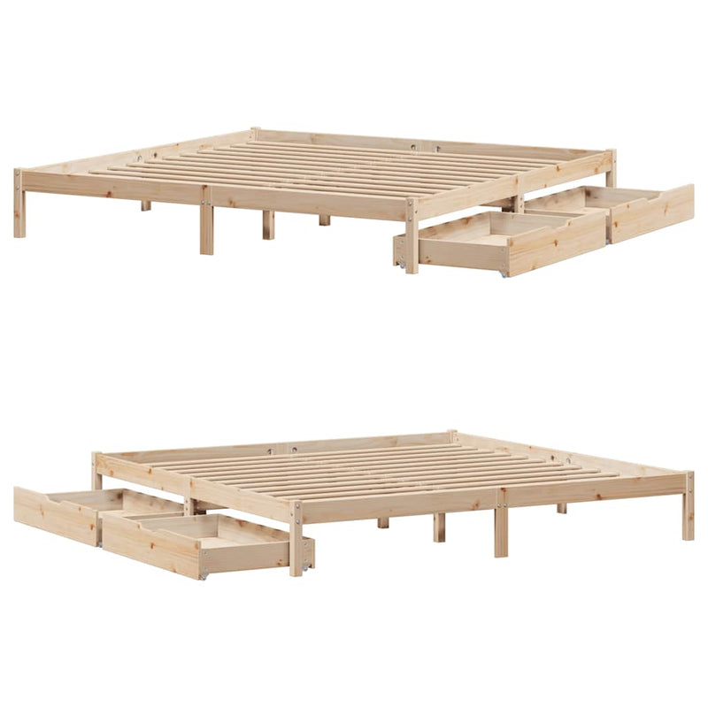 vidaXL tömör fenyőfa ágy matrac nélkül 180 x 200 cm