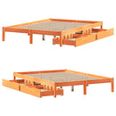 vidaXL viaszbarna tömör fenyőfa ágy matrac nélkül 160 x 200 cm