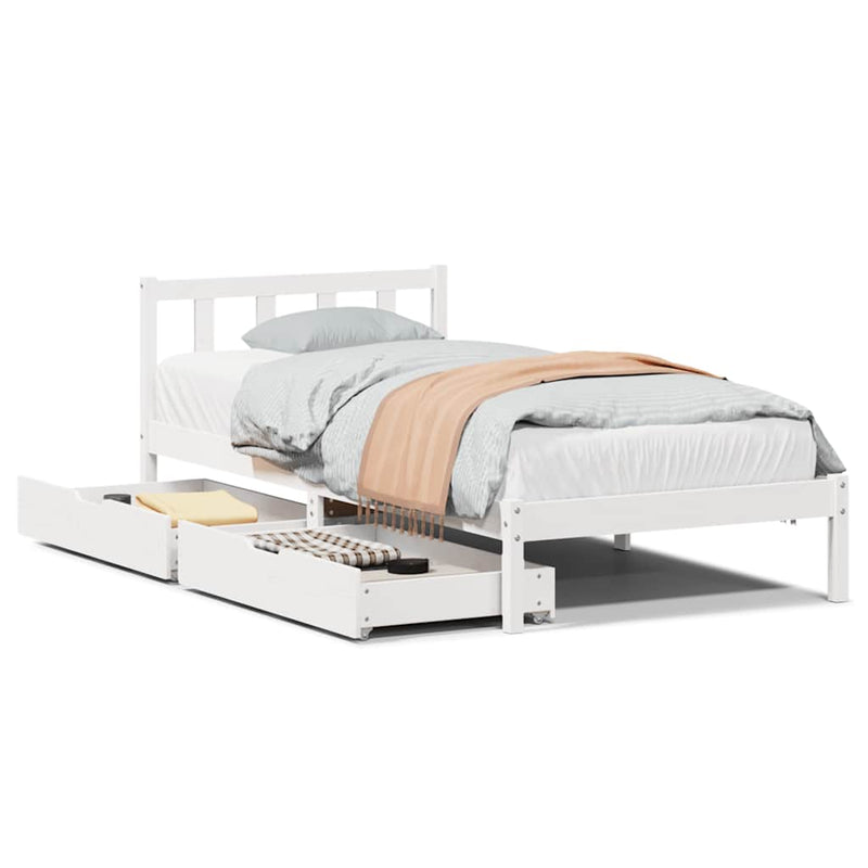 vidaXL fehér tömör fenyőfa ágykeret matrac nélkül 90 x 190 cm