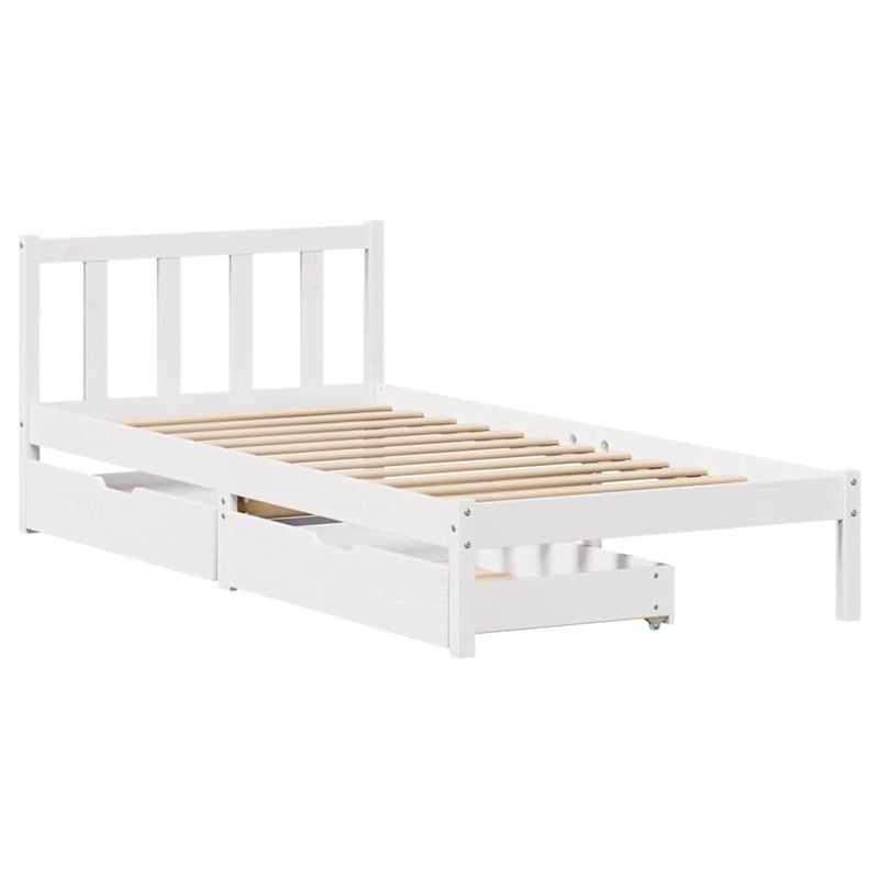 vidaXL fehér tömör fenyőfa ágykeret matrac nélkül 90 x 190 cm