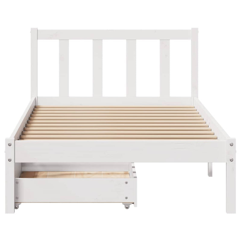 vidaXL fehér tömör fenyőfa ágykeret matrac nélkül 90 x 190 cm