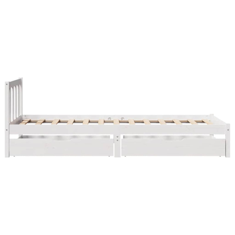 vidaXL fehér tömör fenyőfa ágykeret matrac nélkül 90 x 190 cm