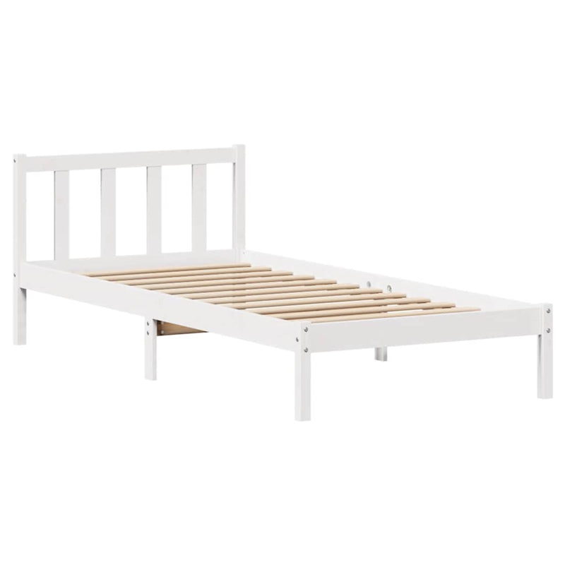 vidaXL fehér tömör fenyőfa ágykeret matrac nélkül 90 x 190 cm