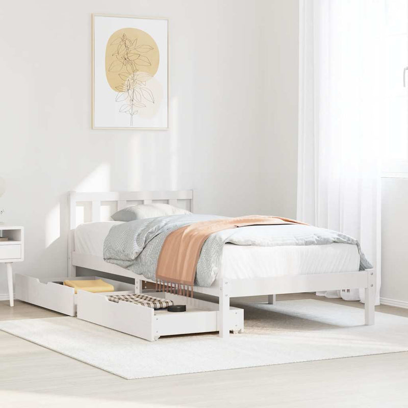 vidaXL fehér tömör fenyőfa ágykeret matrac nélkül 90 x 190 cm