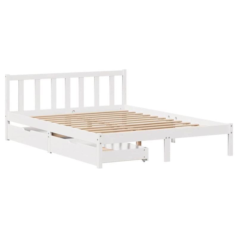 vidaXL fehér tömör fenyőfa ágy matrac nélkül 120 x 190 cm