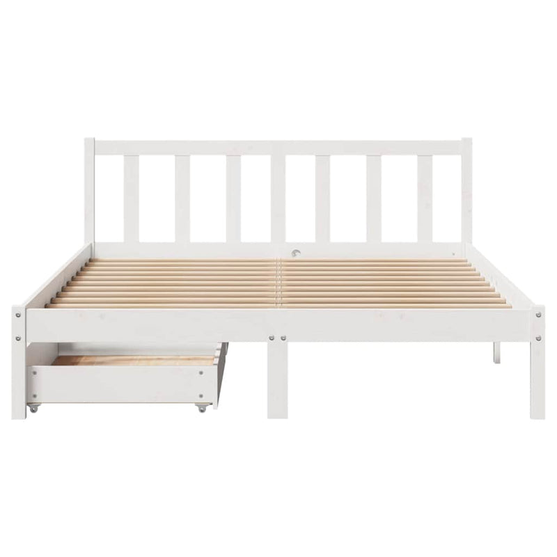 vidaXL fehér tömör fenyőfa ágy matrac nélkül 120 x 190 cm