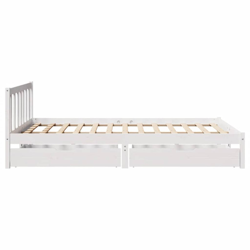 vidaXL fehér tömör fenyőfa ágy matrac nélkül 120 x 190 cm