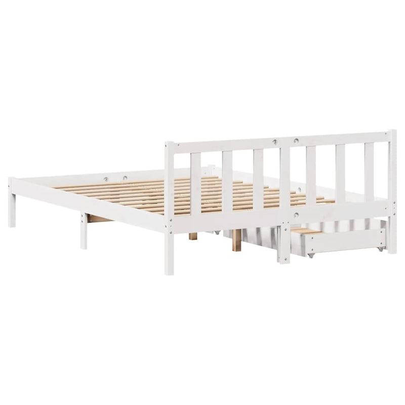 vidaXL fehér tömör fenyőfa ágy matrac nélkül 120 x 190 cm