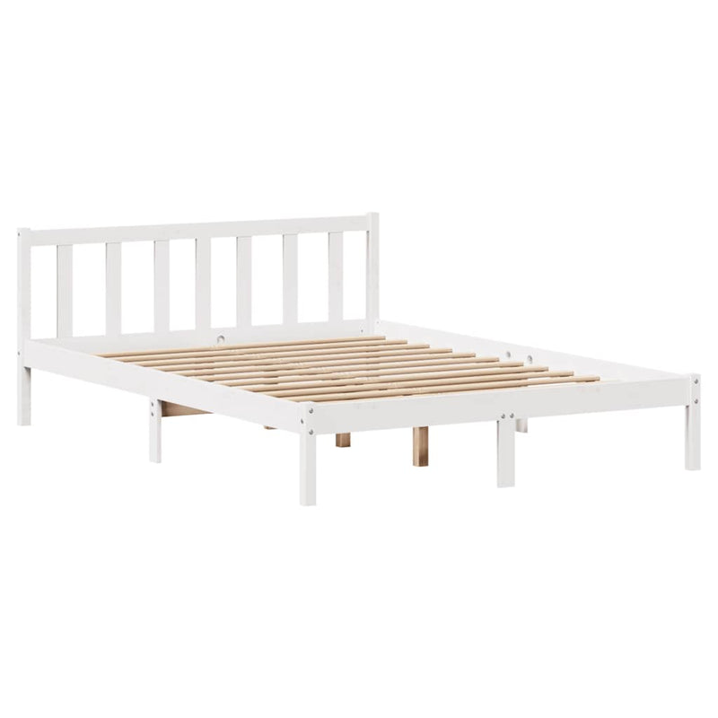 vidaXL fehér tömör fenyőfa ágy matrac nélkül 120 x 190 cm