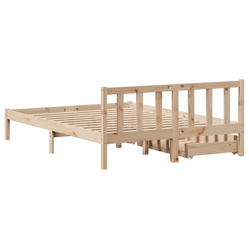 vidaXL tömör fenyőfa ágy matrac nélkül 140 x 200 cm