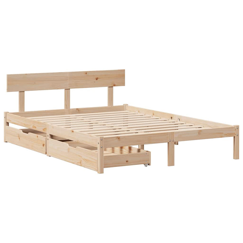 vidaXL tömör fenyőfa ágykeret ágy matrac nélkül 120 x 200 cm