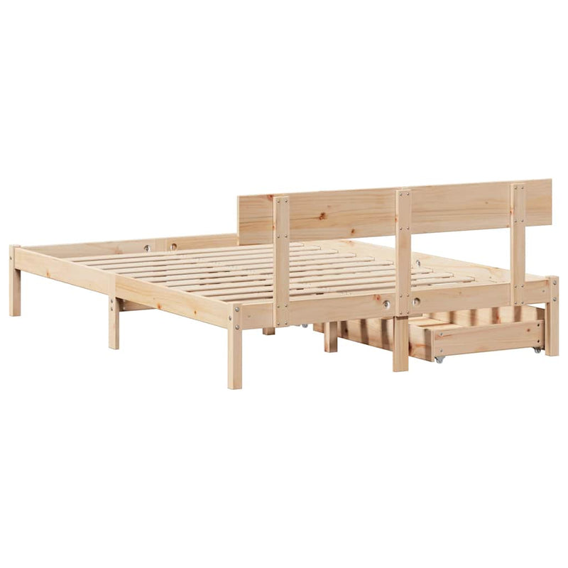 vidaXL tömör fenyőfa ágykeret ágy matrac nélkül 120 x 200 cm