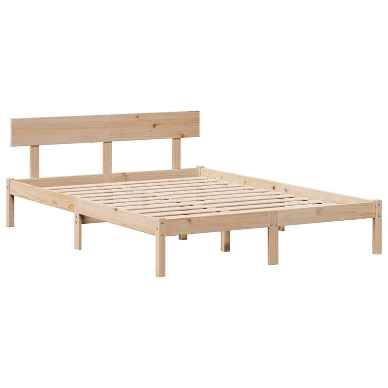 vidaXL tömör fenyőfa ágykeret ágy matrac nélkül 120 x 200 cm
