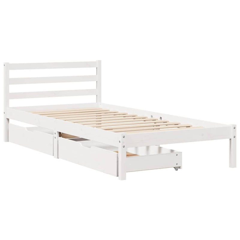 vidaXL fehér tömör fenyőfa ágykeret matrac nélkül 90 x 190 cm
