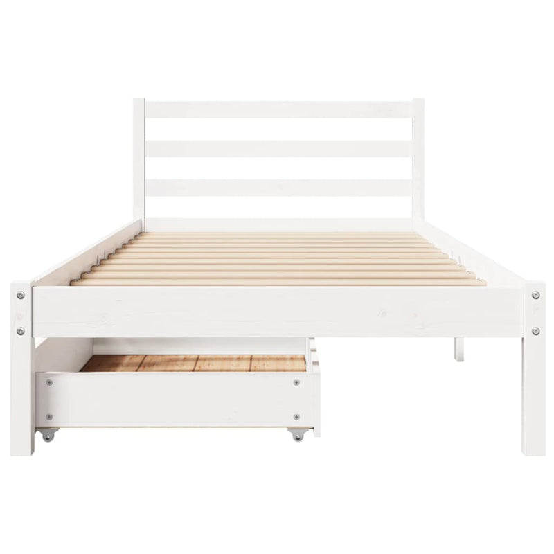 vidaXL fehér tömör fenyőfa ágykeret matrac nélkül 90 x 190 cm