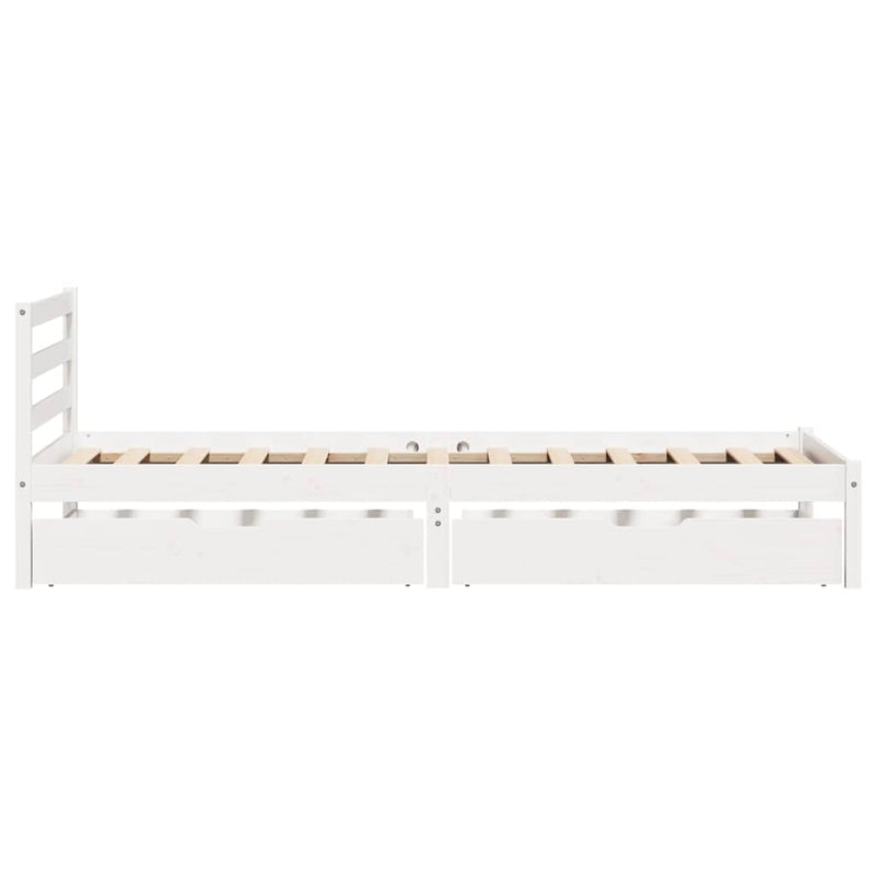 vidaXL fehér tömör fenyőfa ágykeret matrac nélkül 90 x 190 cm