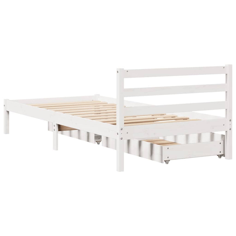 vidaXL fehér tömör fenyőfa ágykeret matrac nélkül 90 x 190 cm