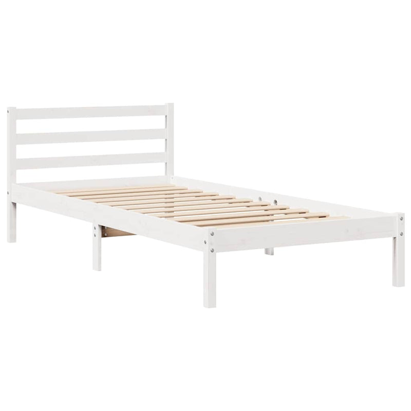 vidaXL fehér tömör fenyőfa ágykeret matrac nélkül 90 x 190 cm