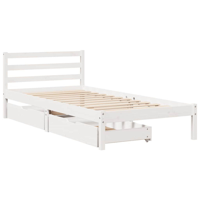 vidaXL fehér tömör fenyőfa ágy matrac nélkül 100 x 200 cm