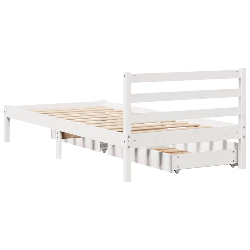 vidaXL fehér tömör fenyőfa ágy matrac nélkül 100 x 200 cm