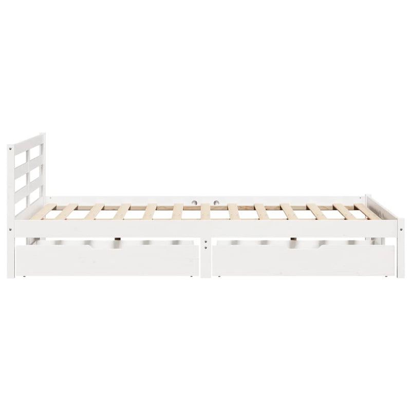 vidaXL fehér tömör fenyőfa ágy matrac nélkül 120 x 200 cm