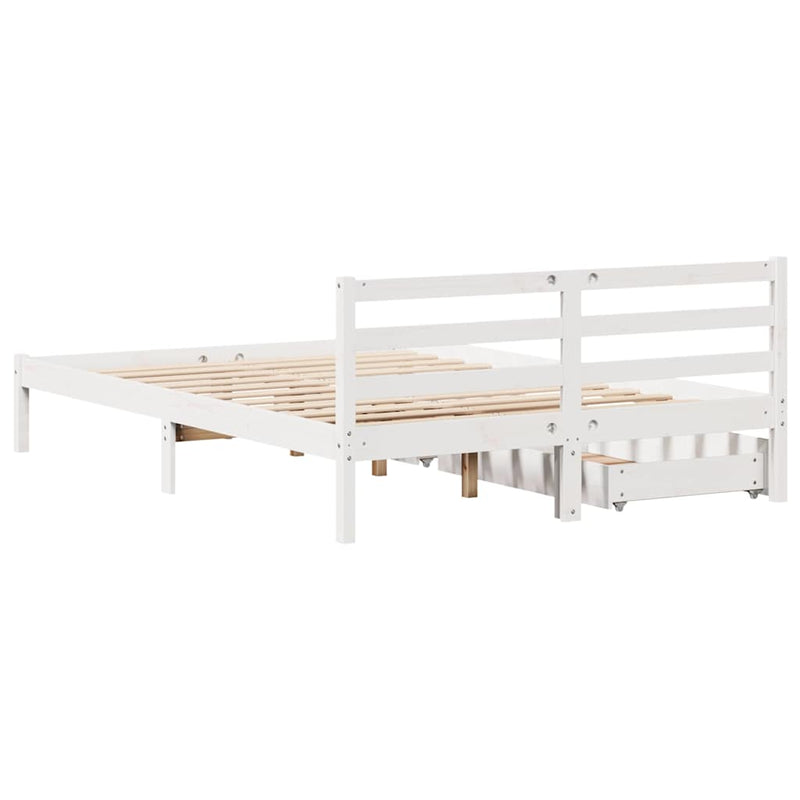 vidaXL fehér tömör fenyőfa ágy matrac nélkül 120 x 200 cm