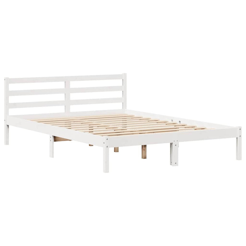 vidaXL fehér tömör fenyőfa ágy matrac nélkül 120 x 200 cm