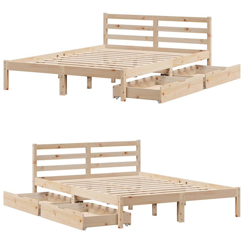 vidaXL tömör fenyőfa ágy matrac nélkül 160 x 200 cm