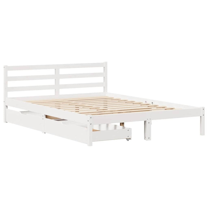 vidaXL fehér tömör fenyőfa ágy matrac nélkül 160 x 200 cm