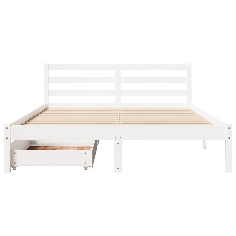 vidaXL fehér tömör fenyőfa ágy matrac nélkül 160 x 200 cm