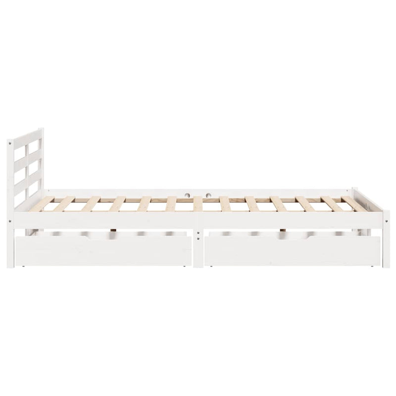 vidaXL fehér tömör fenyőfa ágy matrac nélkül 160 x 200 cm
