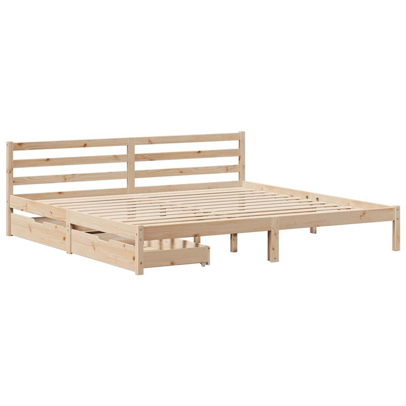 vidaXL tömör fenyőfa ágy matrac nélkül 180 x 200 cm