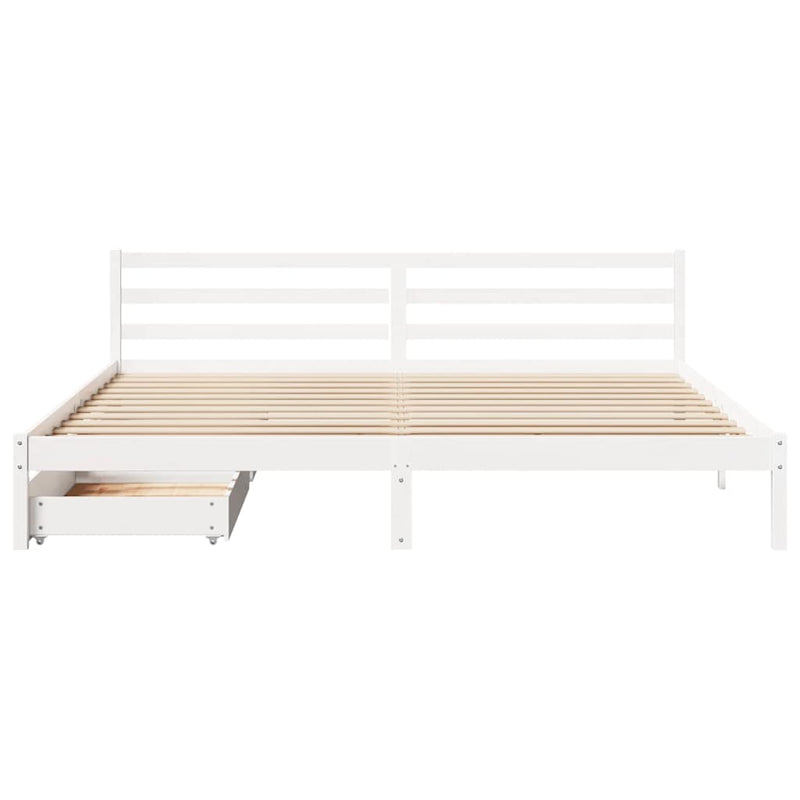 vidaXL fehér tömör fenyőfa ágy matrac nélkül 180 x 200 cm