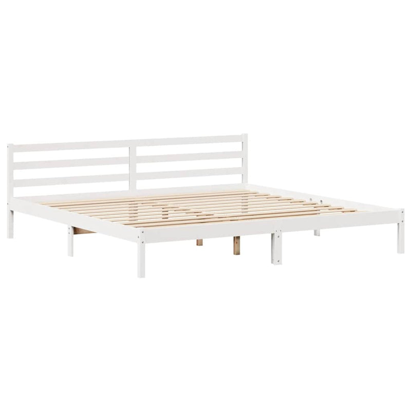 vidaXL fehér tömör fenyőfa ágy matrac nélkül 180 x 200 cm