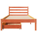 vidaXL viaszbarna tömör fenyőfa ágy matrac nélkül 75 x 190 cm