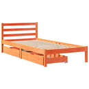 vidaXL viaszbarna tömör fenyőfa ágy matrac nélkül 90 x 190 cm