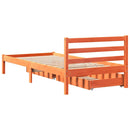 vidaXL viaszbarna tömör fenyőfa ágy matrac nélkül 90 x 190 cm