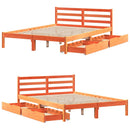 vidaXL viaszbarna tömör fenyőfa ágy matrac nélkül 120 x 190 cm