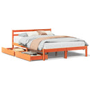 vidaXL viaszbarna tömör fenyőfa ágy matrac nélkül 150 x 200 cm